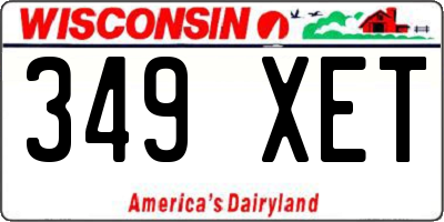 WI license plate 349XET