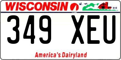 WI license plate 349XEU