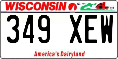WI license plate 349XEW