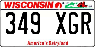 WI license plate 349XGR