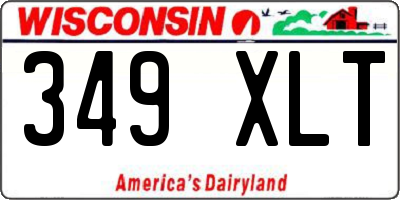 WI license plate 349XLT