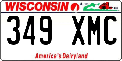 WI license plate 349XMC