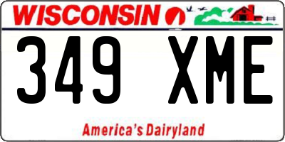 WI license plate 349XME