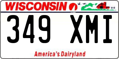 WI license plate 349XMI