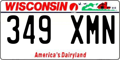WI license plate 349XMN