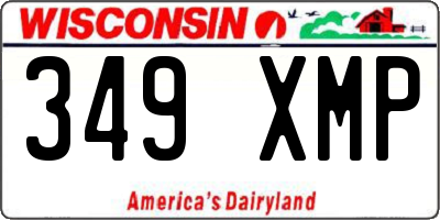 WI license plate 349XMP
