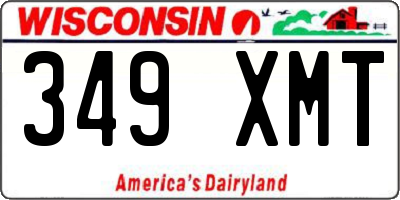 WI license plate 349XMT
