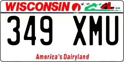 WI license plate 349XMU