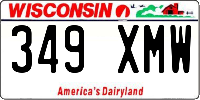 WI license plate 349XMW