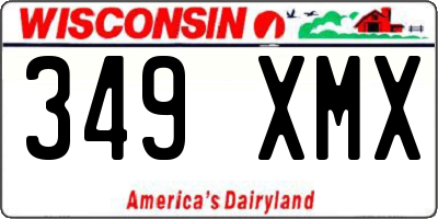 WI license plate 349XMX