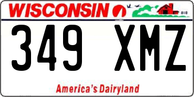 WI license plate 349XMZ