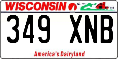 WI license plate 349XNB
