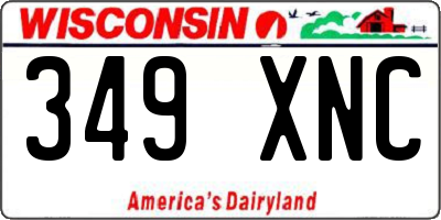 WI license plate 349XNC