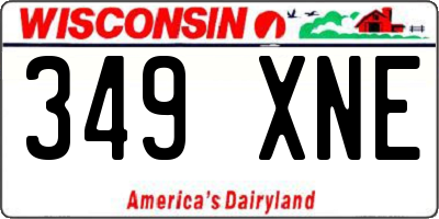 WI license plate 349XNE