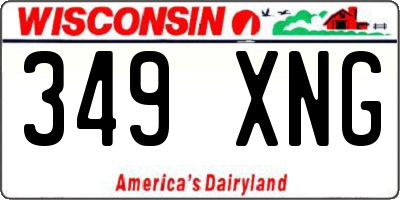 WI license plate 349XNG