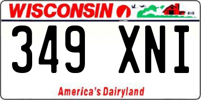 WI license plate 349XNI