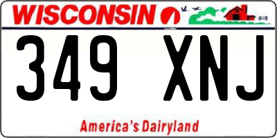 WI license plate 349XNJ