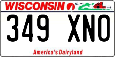 WI license plate 349XNO