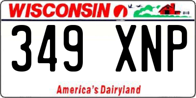 WI license plate 349XNP