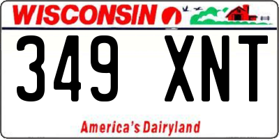 WI license plate 349XNT