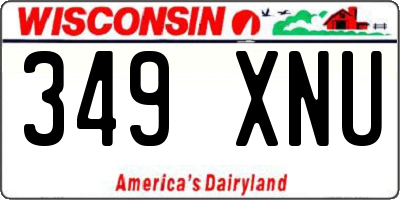 WI license plate 349XNU