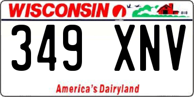 WI license plate 349XNV
