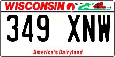 WI license plate 349XNW
