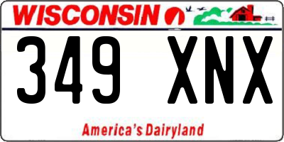 WI license plate 349XNX