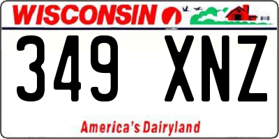 WI license plate 349XNZ