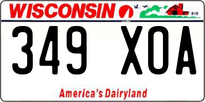 WI license plate 349XOA