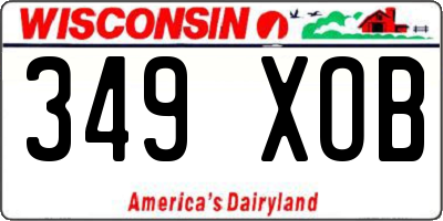 WI license plate 349XOB