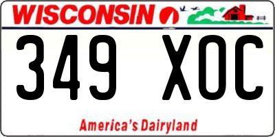WI license plate 349XOC