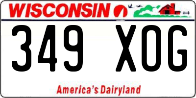 WI license plate 349XOG