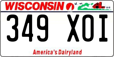 WI license plate 349XOI