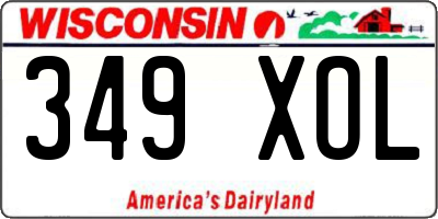WI license plate 349XOL