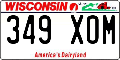 WI license plate 349XOM