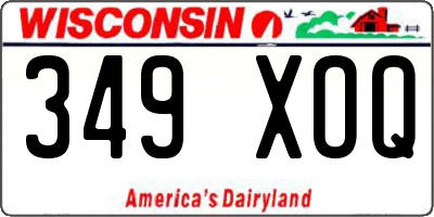WI license plate 349XOQ
