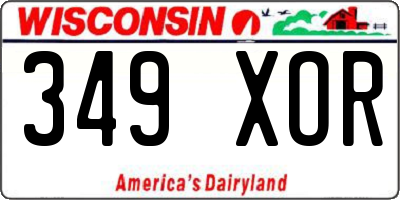 WI license plate 349XOR