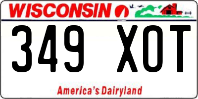 WI license plate 349XOT