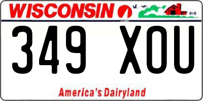 WI license plate 349XOU
