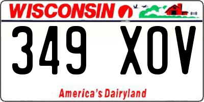 WI license plate 349XOV