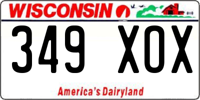 WI license plate 349XOX