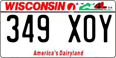 WI license plate 349XOY