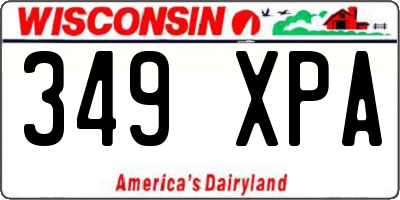 WI license plate 349XPA