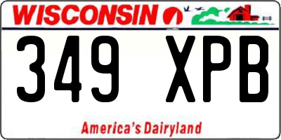 WI license plate 349XPB