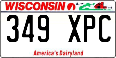 WI license plate 349XPC