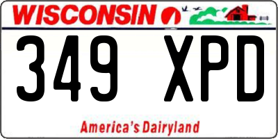 WI license plate 349XPD