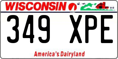 WI license plate 349XPE