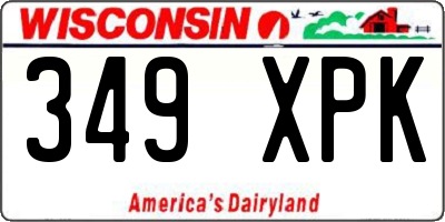 WI license plate 349XPK