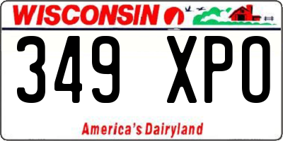 WI license plate 349XPO